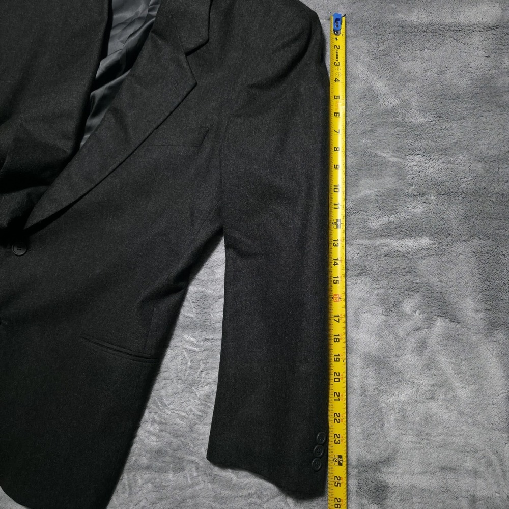 Vintage Giorgio Armani Mens 44R Dark Gray Wool Cashmere Blazer Jacket Italy Made - Picture 11 of 12